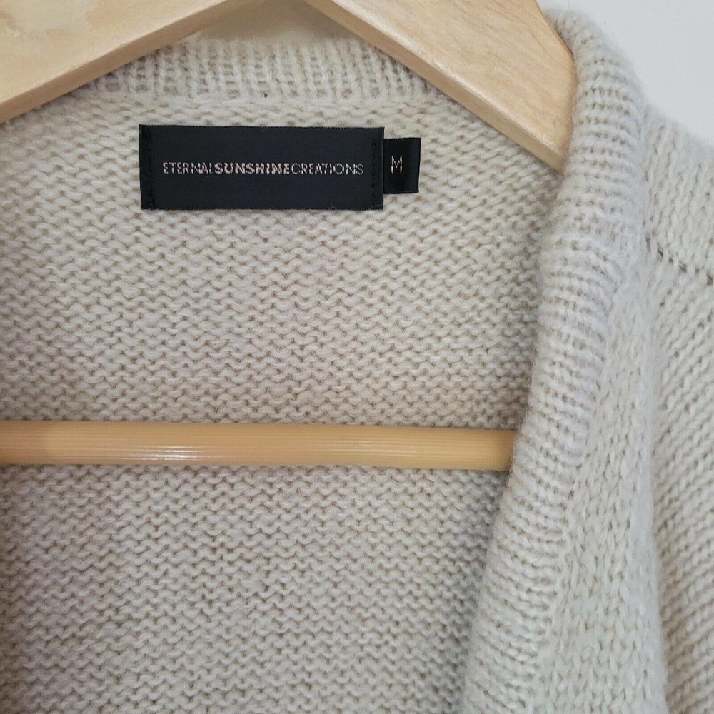 Eternal Sunshine Creations Cardigan Vest Womens Medium Beige Mohair Southwest View 3
